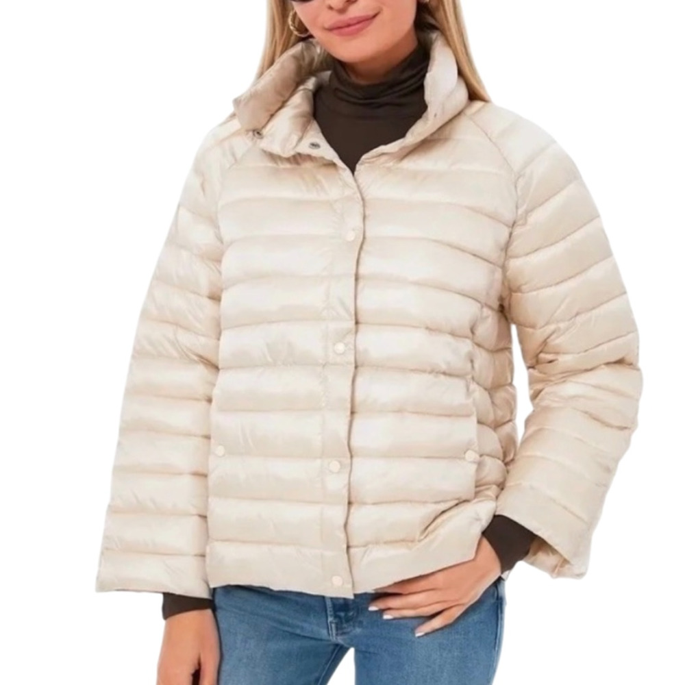 Pomander Place Tuckernuck Champagne Quilted Puffer Jacket Size Medium